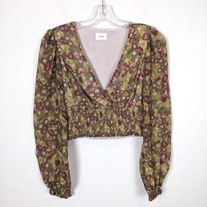 Aritzia Wistful Long Sleeve Ruffled Top XS